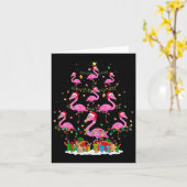 Flamingo Kerstboom Lichtjes Kerstman Hoed Nk Flami Kaart (Gele Bloem)