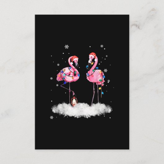 Flamingo kerstboom Santa Hat Light Informatiekaartje (Voorkant)