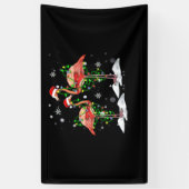 Flamingo kerstboom Santa Hat Light Merry Spandoek (Verticaal)