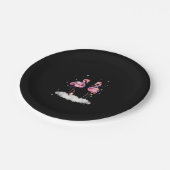 Flamingo kerstboom Santa Hat Light Papieren Bordje (Gekanteld)