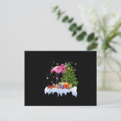 Flamingo Kerstboom Verlichting Feestdagenkaart (Staand voorkant)