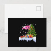 Flamingo Kerstboom Verlichting Feestdagenkaart (Voorkant / Achterkant)