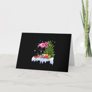 Flamingo kerstboomverlichting bedankkaart