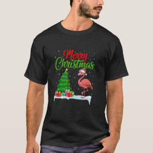 Flamingo Kerstboomverlichting Grappige Kerstmis Fl T-shirt