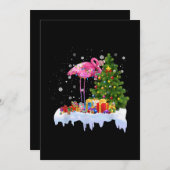 Flamingo kerstboomverlichting save the date (Voorkant / Achterkant)