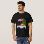 Flamingo kerstboomverlichting t-shirt (Voorkant volledig)