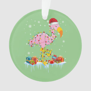 Flamingo-kerstboomverlichting T-Shirt X-Mas Ornam Ornament