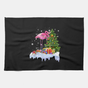 Flamingo kerstboomverlichting theedoek