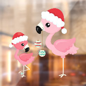 Flamingo kerstboomversierslichten raamsticker (Vel 2)