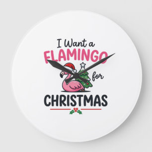 Flamingo Kerstcitaten Vector Grote Klok