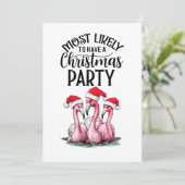 Flamingo Kerstfeest Kaart (Staand voorkant)
