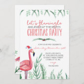 Flamingo Kerstfeest Uitnodiging (Voorkant / Achterkant)