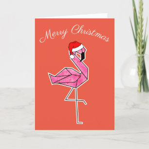 Flamingo kerstkaart feestdagen kaart