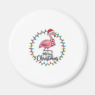 Flamingo Kerstlichten Vakantie Magneet