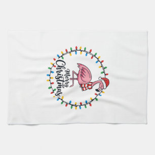 Flamingo Kerstlichten Vakantie Theedoek