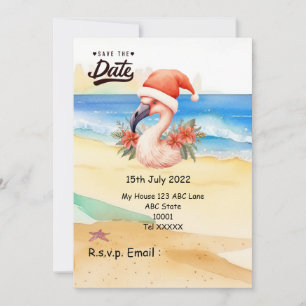 Flamingo Kerstman Kerstmis in juli  Kaart