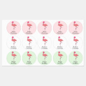 Flamingo Kerstmannen Kerstgroeten Labels (Vel)
