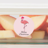 Flamingo Kerstmannen Kerstgroeten Labels (Aangebracht)