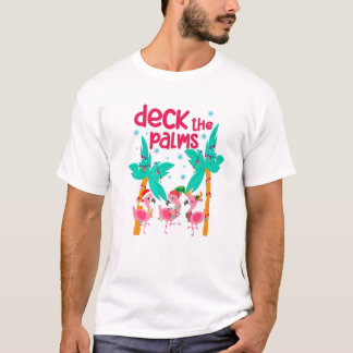 Flamingo Kerstmis Beach Hawaii Tropisch Decennium T-shirt