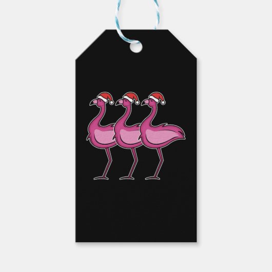 Flamingo Kerstmis Cadeaulabel (Voorkant)
