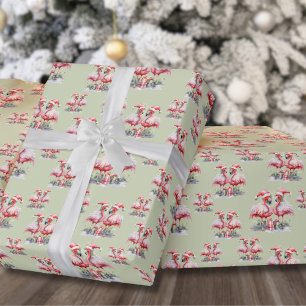 Flamingo Kerstmis Cadeaupapier