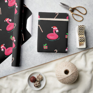 Flamingo Kerstmis Cadeaupapier