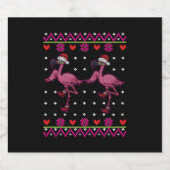 Flamingo Kerstmis Ik wil een flamingo voor Kerstmi Sparkling Wijnetiket (Enkel label)