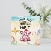 Flamingo Kerstmis in juli Feest Kaart (Staand voorkant)