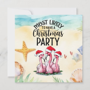 Flamingo Kerstmis in juli Feest Kaart