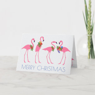 Flamingo Kerstmis in nieuwjaarsbericht Feestdagen Kaart