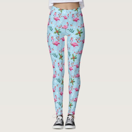 Flamingo Kerstmis Leggings (Voorkant)