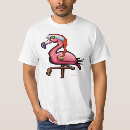 Flamingo Kerstmis T-shirt (Voorkant)