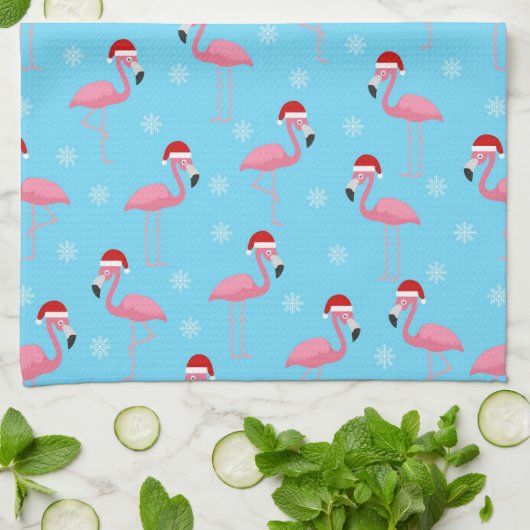 Flamingo Kerstmis Theedoek (Gevouwen)