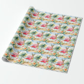Flamingo Kerstthema Cadeaupapier (Uitgerold)