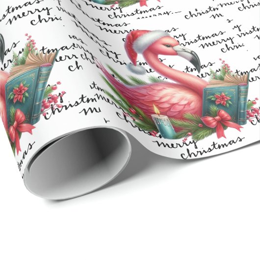Flamingo Kerstthema Cadeaupapier (Rol Hoek)