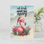 FLAMINGO Kerstthema Feestdagenkaart (Staand voorkant)