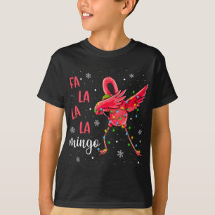 Flamingo Kerstverlichting Grappige Kerstmis Kerstm T-shirt