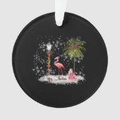 Flamingo kerstwensen ornament (voorkant)