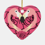 Flamingo Kissing en harten Keramisch Ornament (Achterkant)