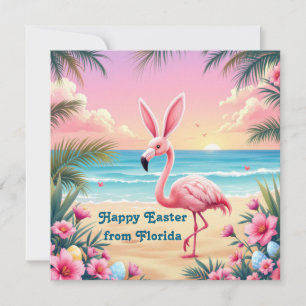 Flamingo Konijnenoren Holi Feestdagenkaart