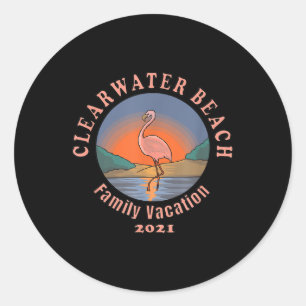 Flamingo Koolwaterstrand Vacatie 2021 Ronde Sticker
