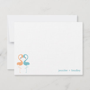 Flamingo Koppel Aangepaste Platte Bedankkaartjes Kaart