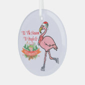 Flamingo Krans Ornament - Tropische Kerst (Voorkant links)