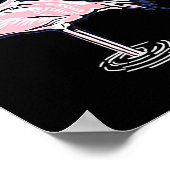 Flamingo laat het ergens anders gaan sneeuwen poster (Hoek)