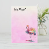 Flamingo Let's Mingle Blank Kaart (Staand voorkant)