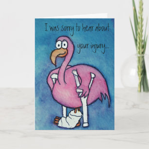 Flamingo-letsel wordt snel goed papieren Wenskaart Kaart