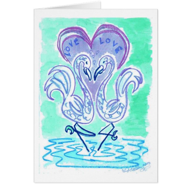 Flamingo Liefde (blauwe versie) (Voorkant)