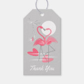 Flamingo Liefde Dank U sms terug grijs cadeau labe Cadeaulabel (Voorkant)