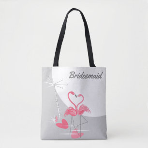 Flamingo Liefde Grote Maan Bruidsmeisje canvas tas