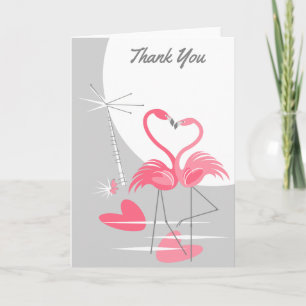 Flamingo Liefde Grote Maan Dank u Bedankkaart